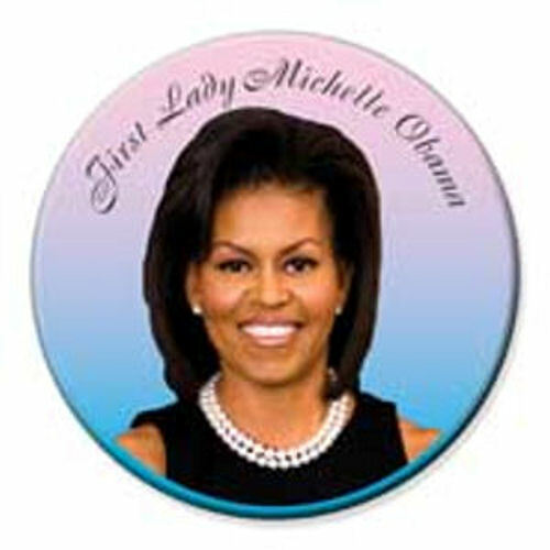 First Lady Michelle Obama 3 Inch Portrait Button Pin Barack Barack