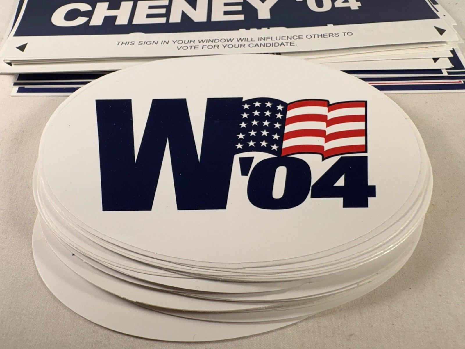 HUGE LOT 100+ Bush Cheney 04 Campaign Sticker Mixed Lot Bumper Window Peel Off