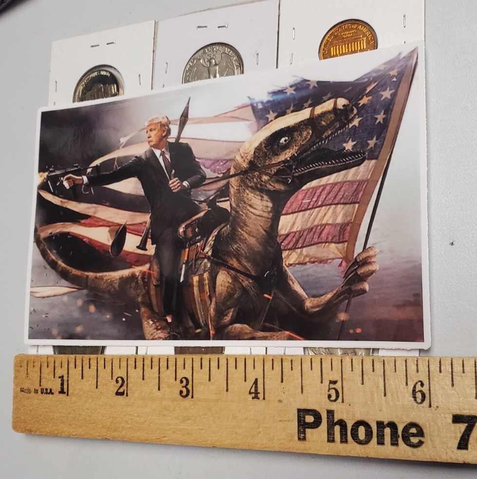 TRUMP 2024 BUMPER STICKERS 4×6 HEAVY DUTY WEATHER PROOF VINYL VELOCIRAPTOR