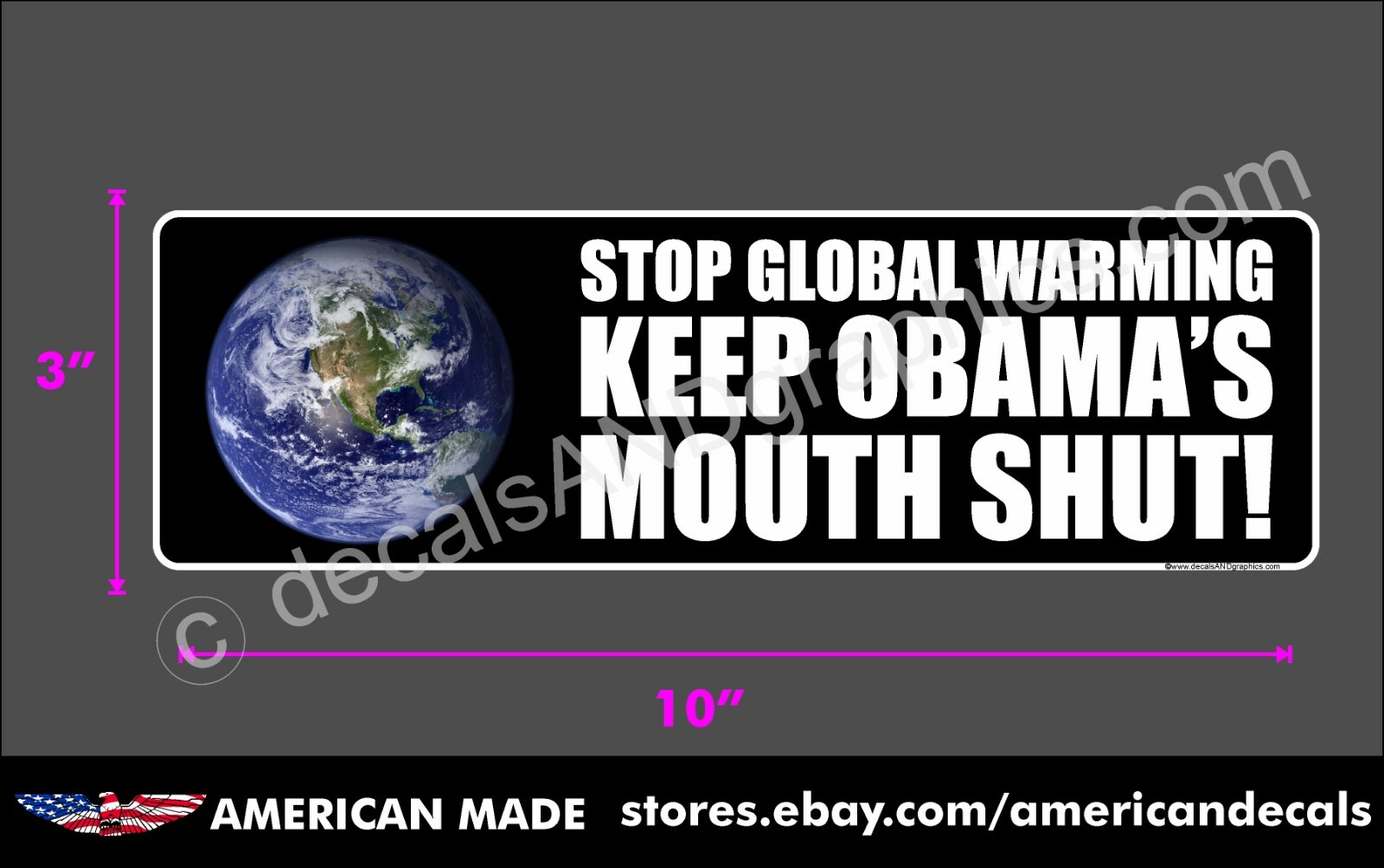 TRUMP 2020 2024 STICKER STOP GLOBAL WARMING ANTI OBAMA ANTI DEMOCRAT DECAL