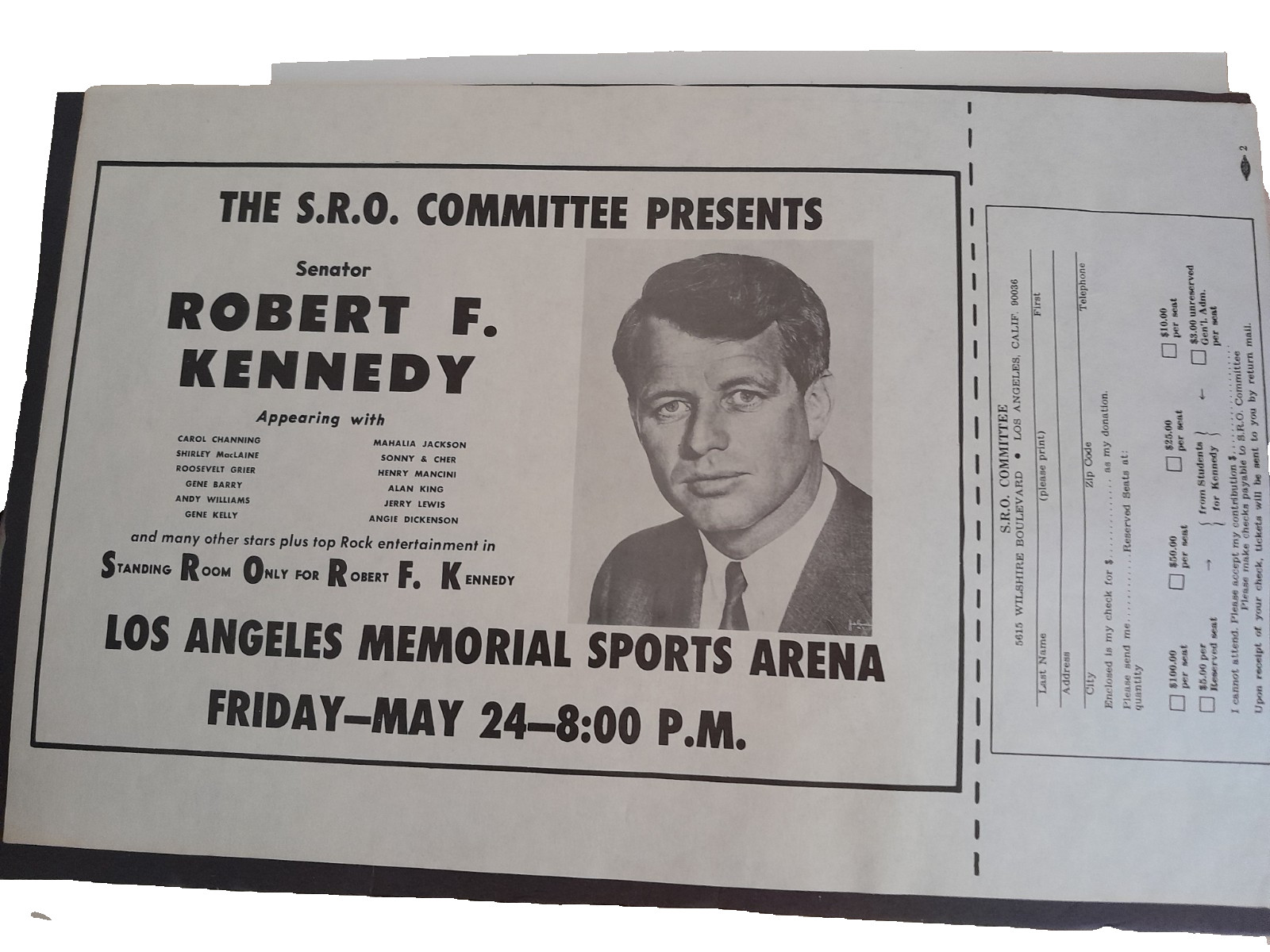 Robert F. Kennedy 1968 Presidential Campaign Flyer