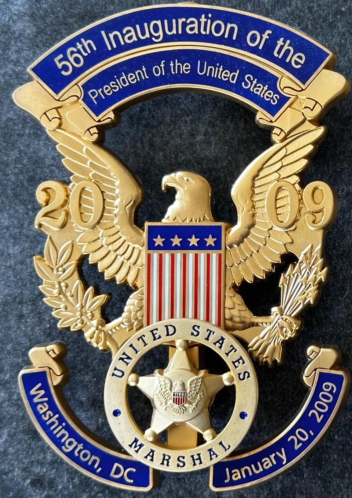 USMS – 2009 Inaugural “PLAQUE” version badge – with nails not pin