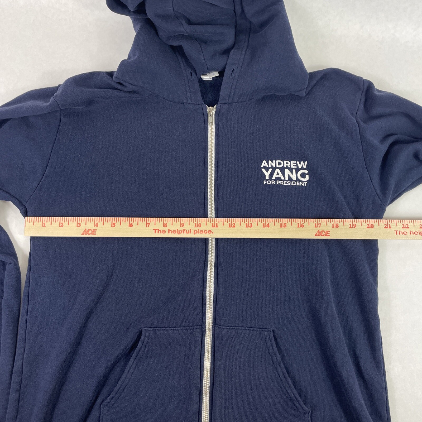 Andrew Yang For President Blue 2020 Hoodie Zip Sweatshirt XL Royal Apparel USA