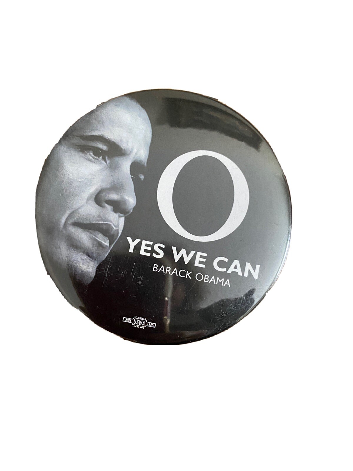 Obama 08 O YES WE CAN 2008 Campaign Button Black and White Button