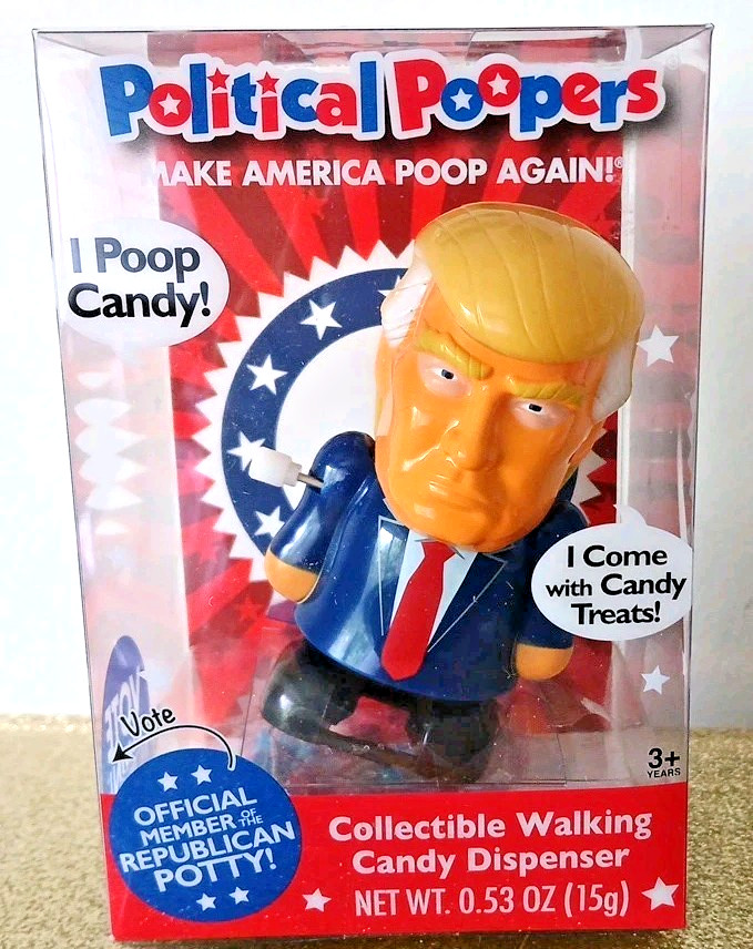 Donald Trump Political Poopers Collectible Candy Dispenser NOS in BOX 2020 Year