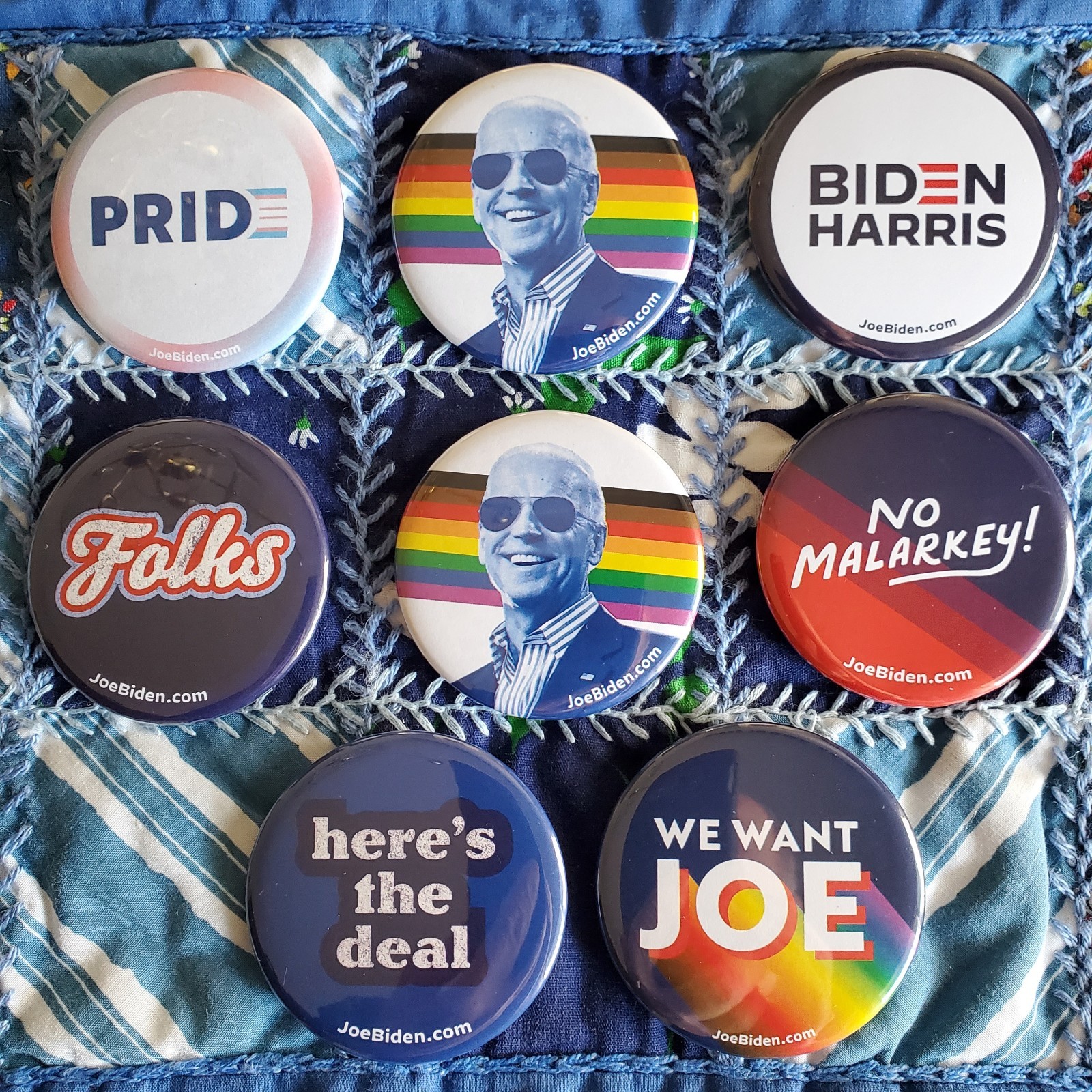 2020 Biden Harris Pins LOT (8) President Election LGBT+ No Malarkey Folks New