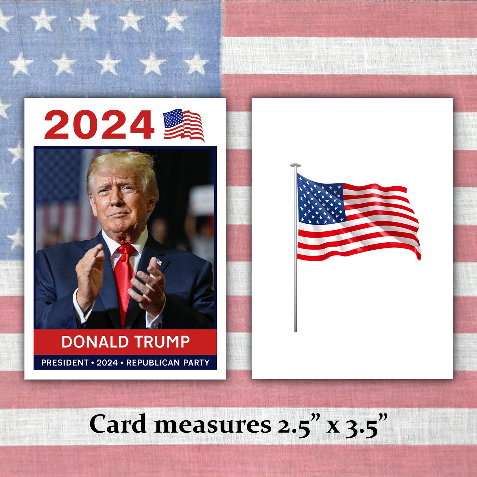 Donald Trump 2024 Presidential Election Novelty Custom Baseball Card MAGA USA