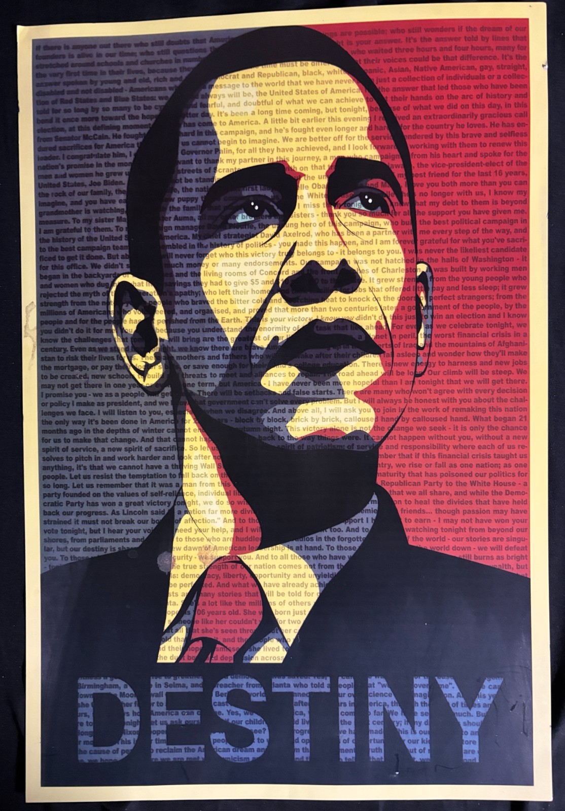 OBAMA 2008 “DESTINY” poster / 12″x18″ / Ships Flat / Suitable for framing
