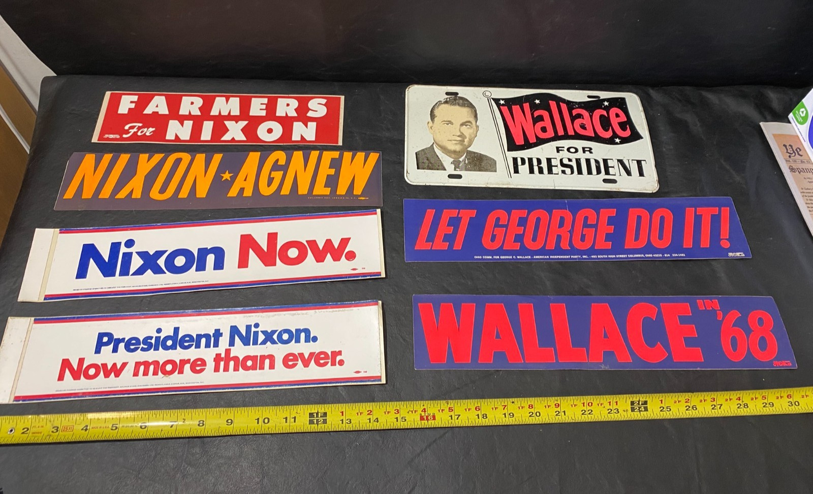 Wallace Nixon Agnew Bumper Sticker lot w/ license plate vintage collection