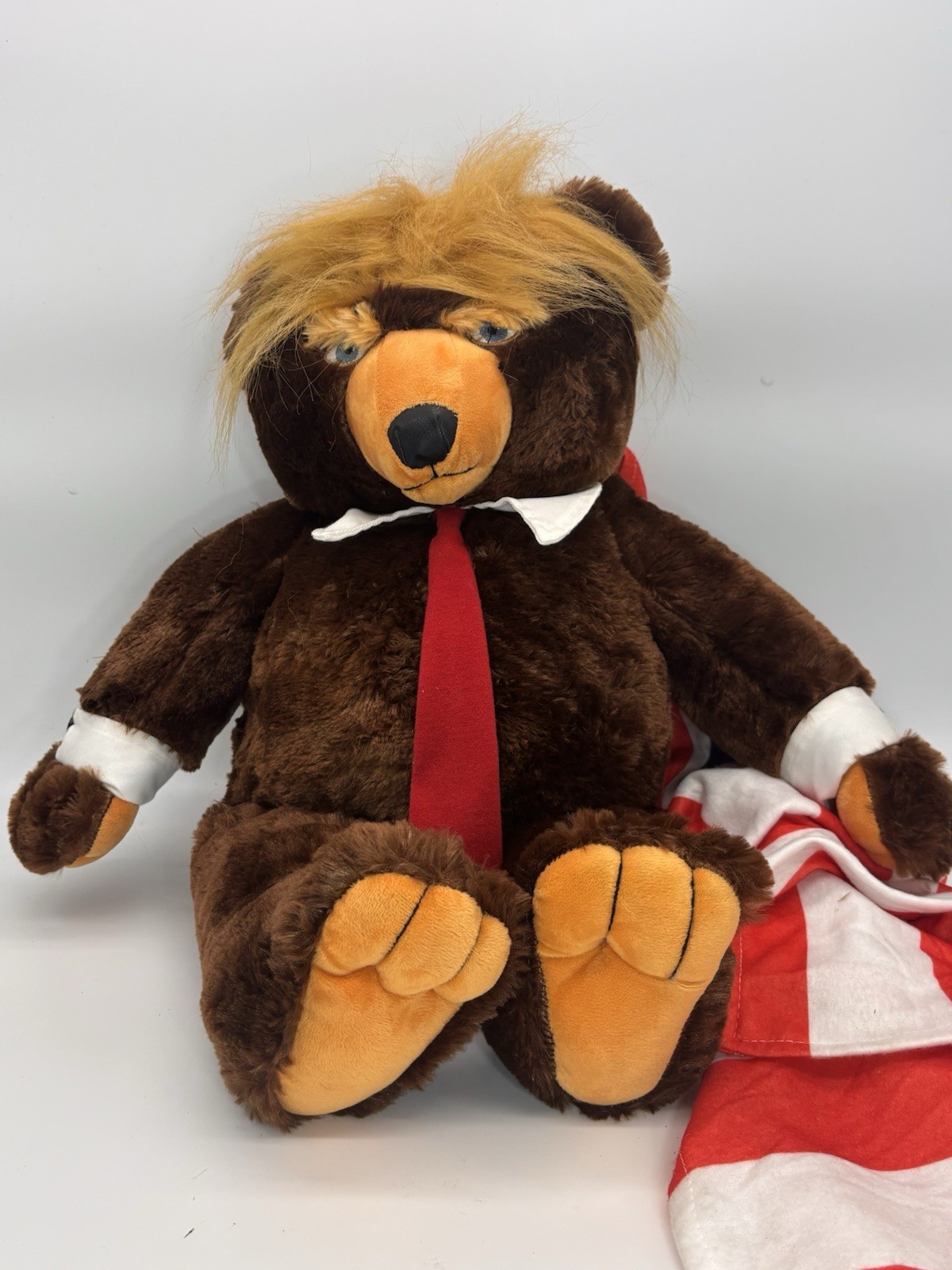 Donald Trump TRUMPY BEAR Deluxe Plush American Flag Cape 22″ MAGA