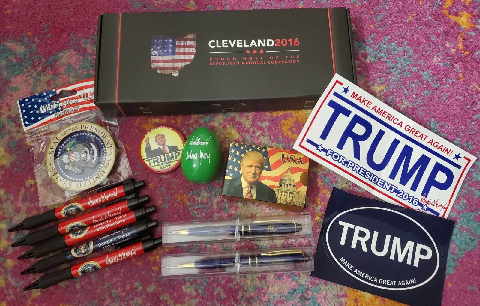 RARE 14PC TRUMP 2016-NOW LOT, SIGNED EASTER EGG WHITEHOUSE PENS CARDS PIN +MORE
