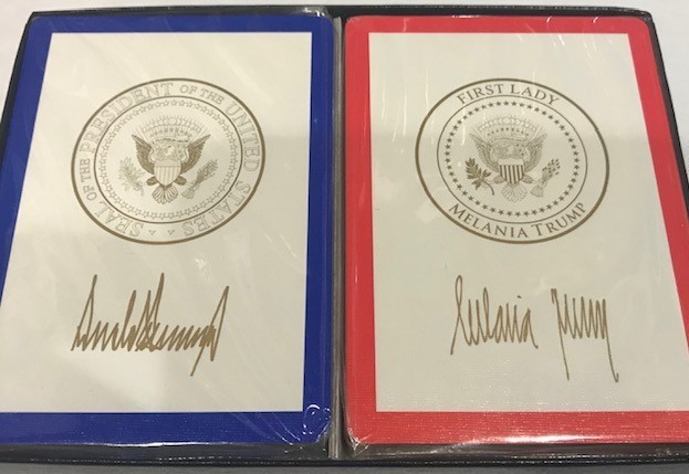 Donald Trump & Melania Playing Cards with Presidential Seal and Signatures w box