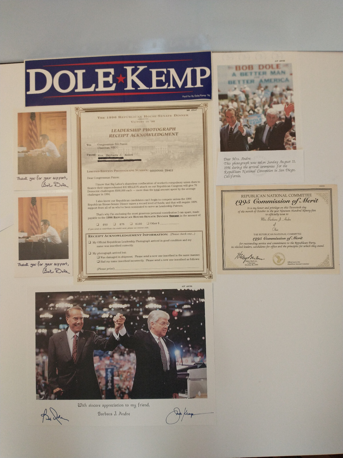 Bob Dole, Jack Kemp, Newt Gingrich Unique Group Political Photos as Pictured