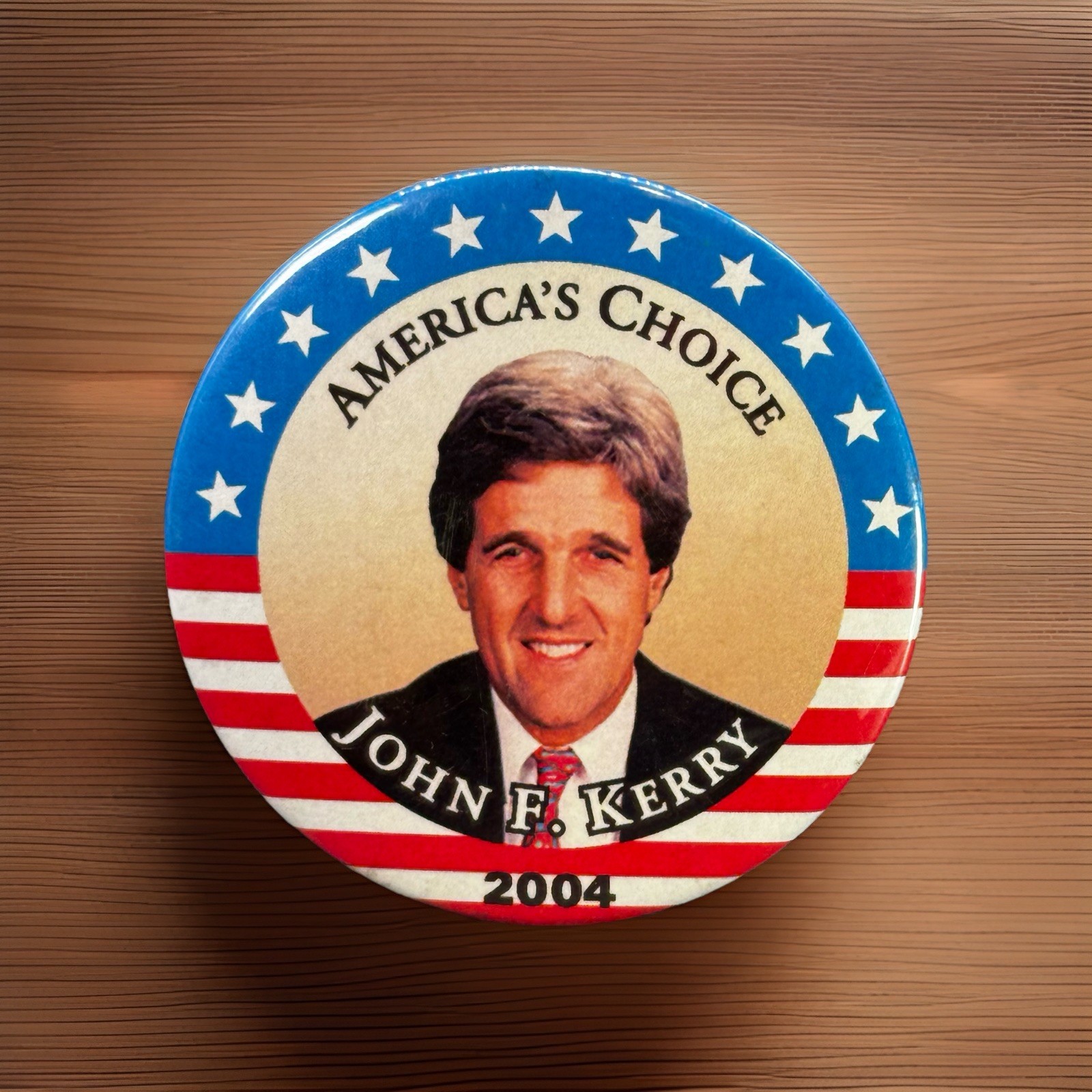 America’s Choice John F Kerry 2004 3” Button Presidential Campaign Vintage
