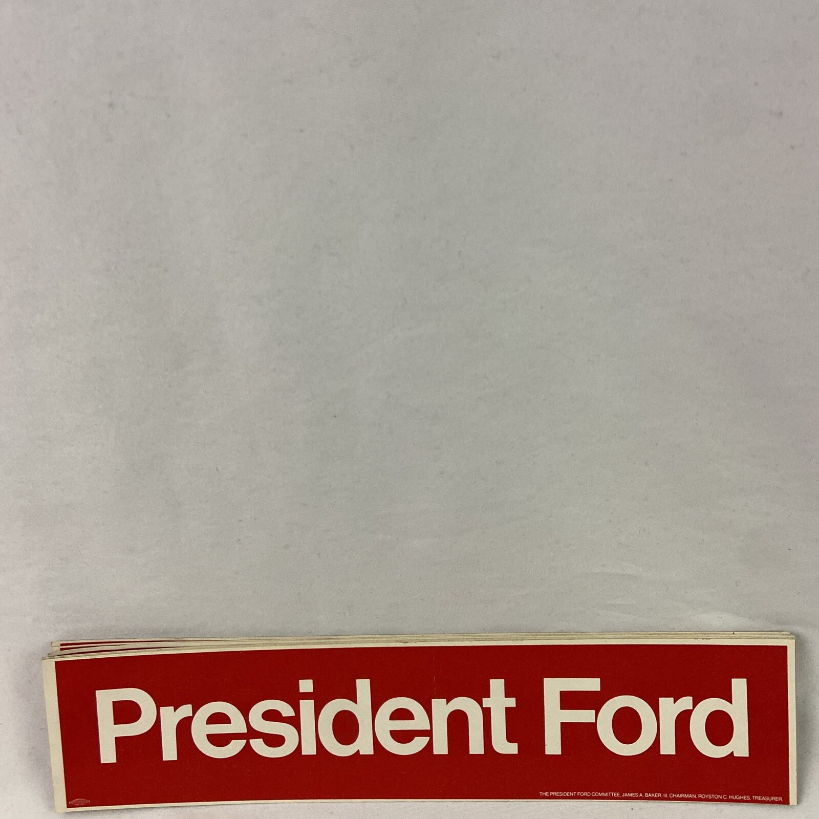 President Ford 1976 Reelection Red Presidential Campaign Bumper Sticker