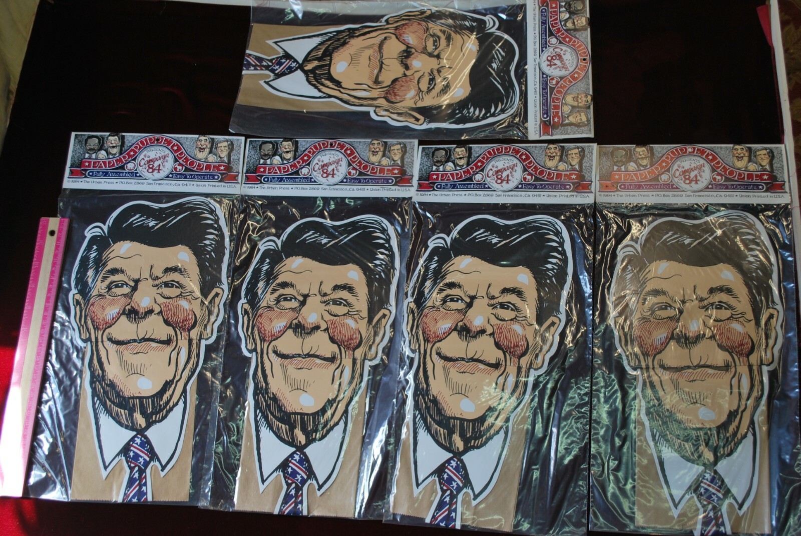 Vintage: RONALD REAGAN ~ 1984 Paper Puppet People ~ Hand Puppet ~ RARE ~ 5ea.