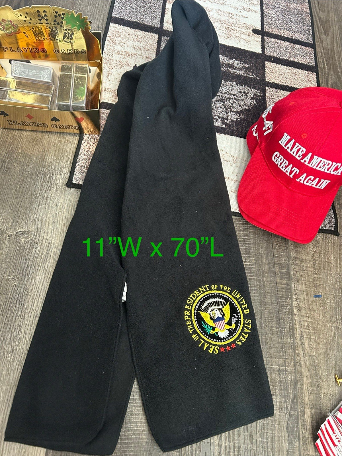 🇺🇸 Scarf_ SEAL of President of the United America – 70”L x 11” W Blake Fleece
