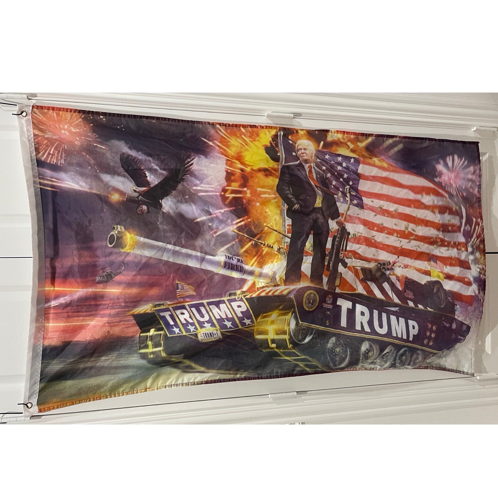 Donald Trump Presidential Campaign Flag Tank American Flag You’re Fired Politics