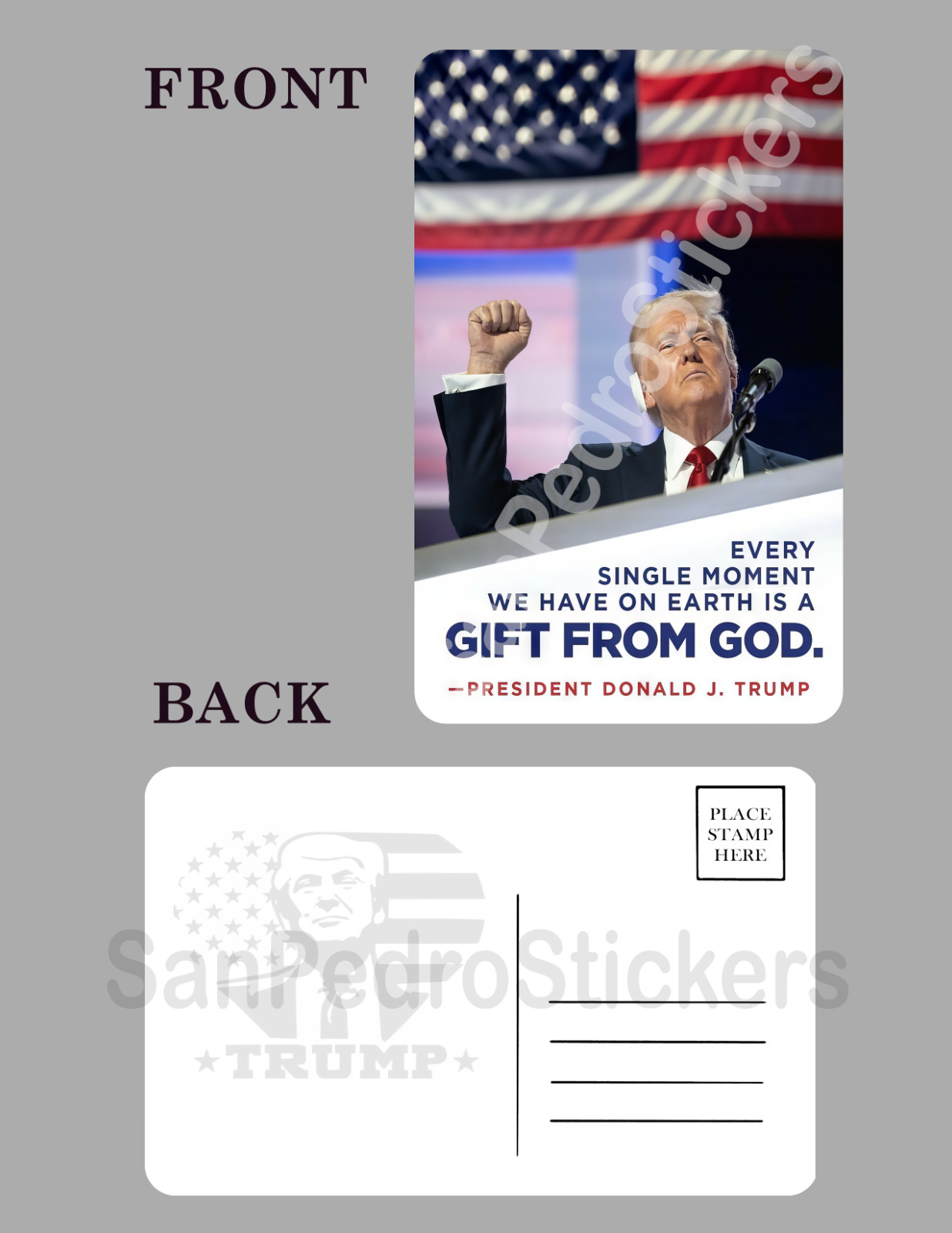 TRUMP – Gift from God- 2024 – 4″ x 6″ Glossy Postcard 7/13 – Free Shipping!