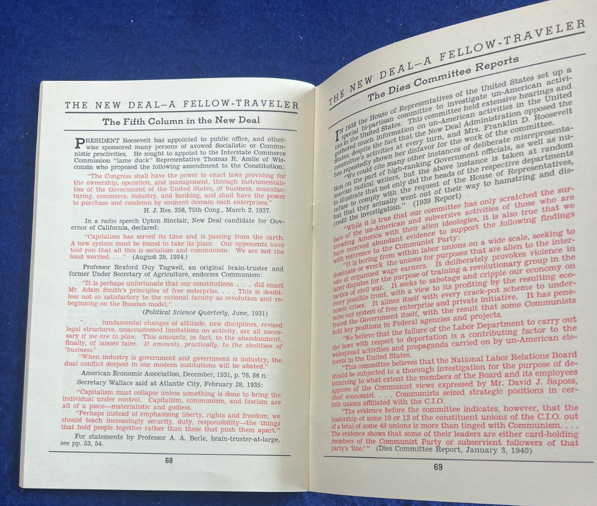 Original 1940 Anti FDR Roosevelt in Red Wendell Willkie Book Supreme Court