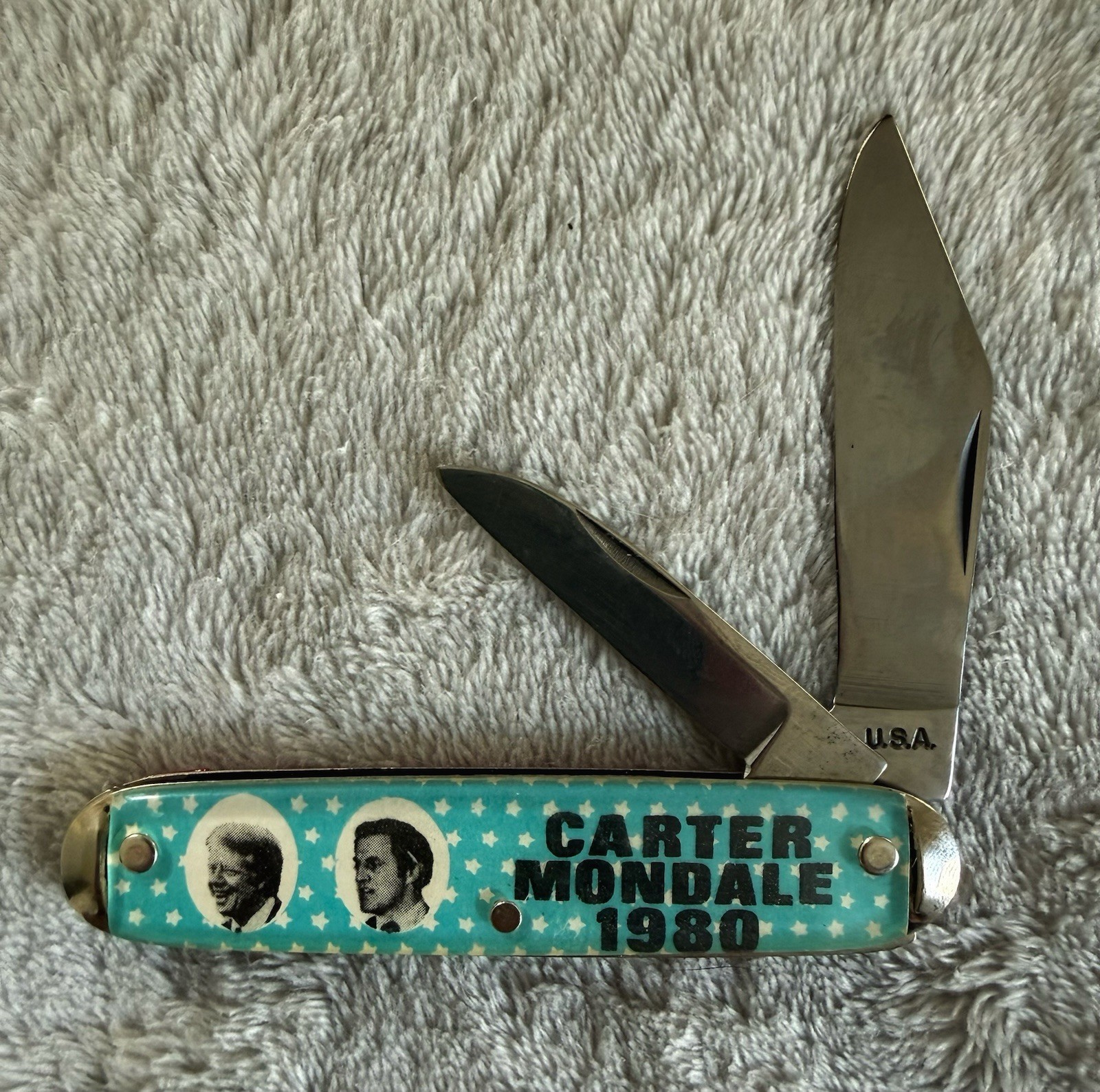 Vintage, Rare & Authentic 1980 Carter/Mondale Presidential Campaign Pocket Knife