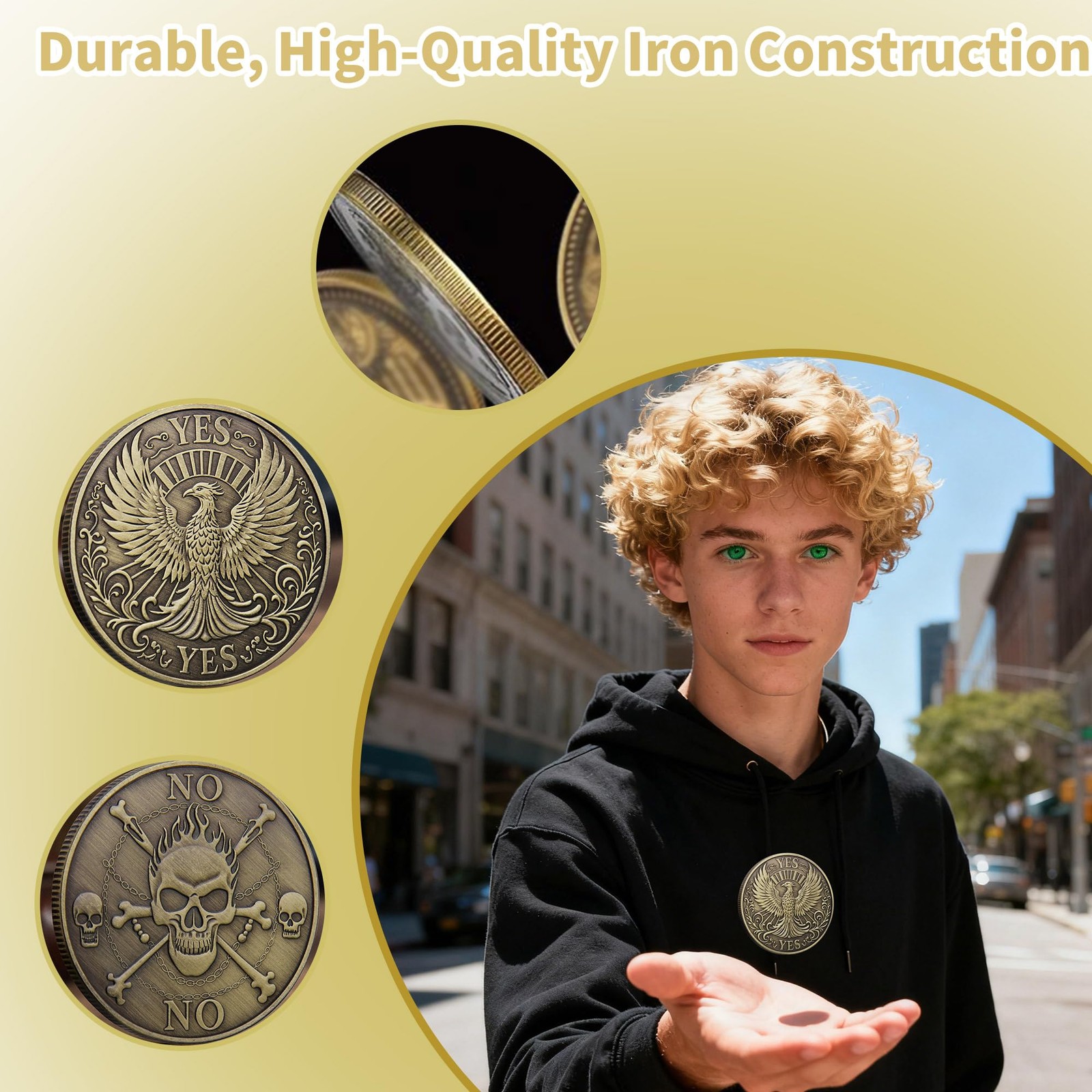 Yes/No Decision Coin – Double-Sided Challenge Coin for Making Decisions – Fun…