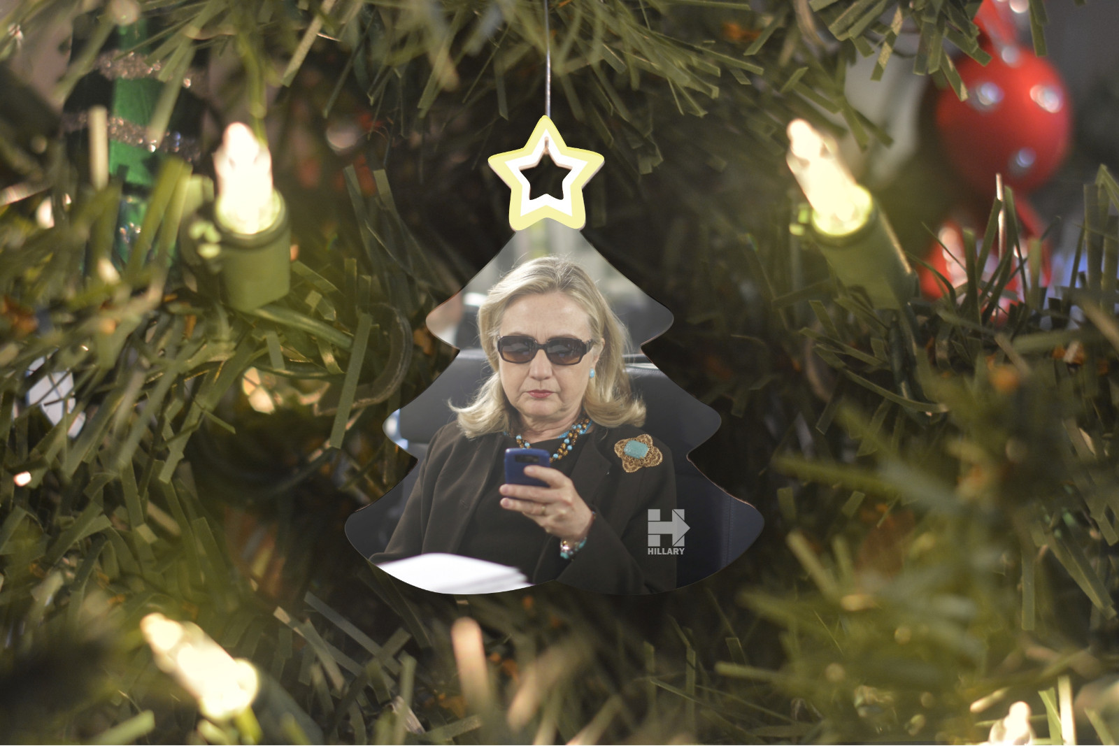 Hillary Clinton Christmas Tree Ornament