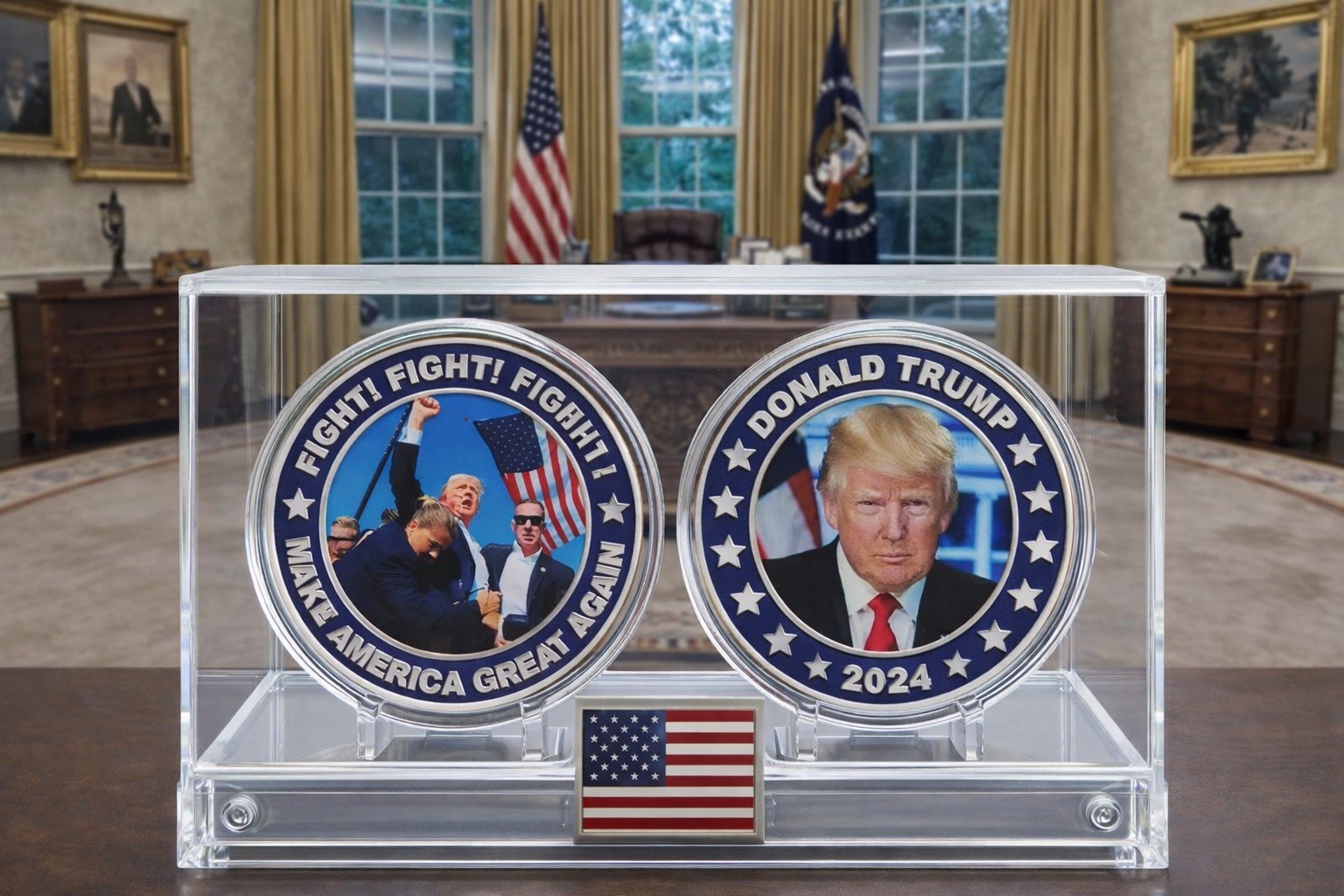 USA President Donald Trump Fight Shooting Assassination Coin (ONE COIN)