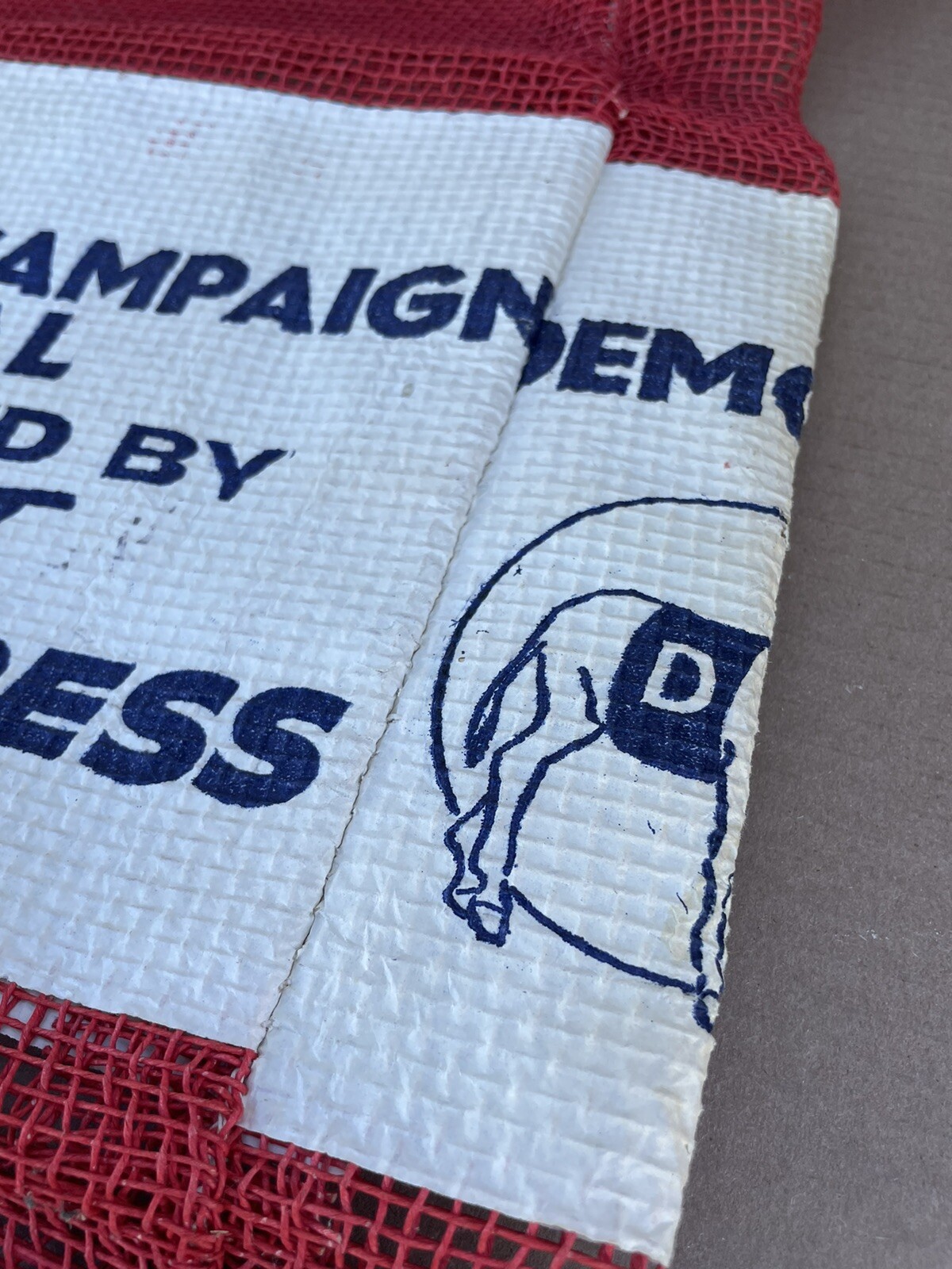 VINTAGE 1960 DEMOCRATIC CAMPAIGN MATERIAL BEMIS MAIL BAG JFK KENNEDY ELECTION