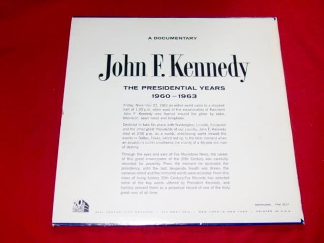 (2) JOHN FITZGERALD KENNEDY RECORDS – Memorial Album & Documentary Prez Years