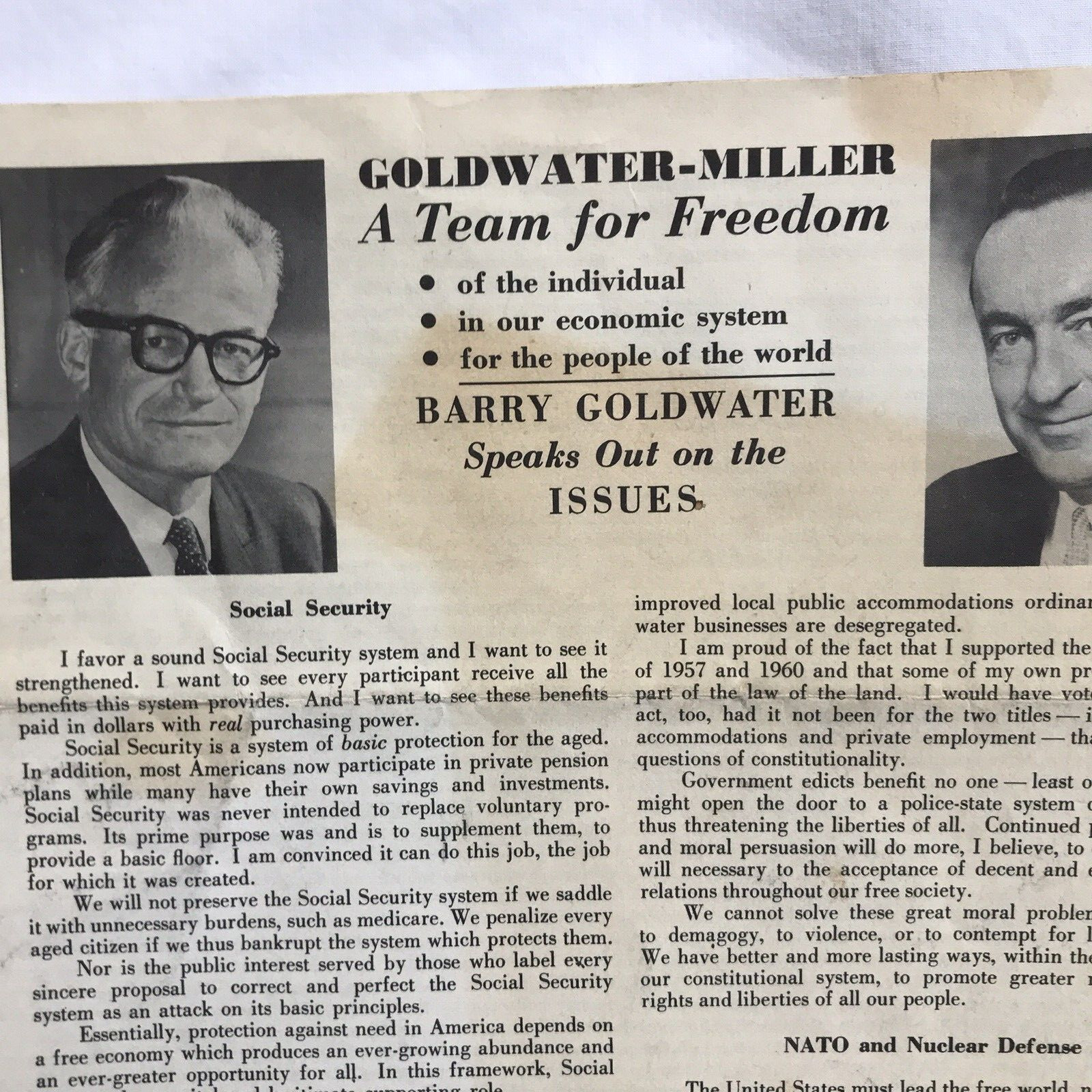 Goldwater Miller Issues Newsletter 1964