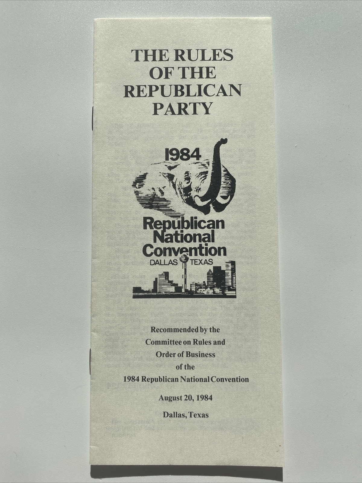 1984 Republican National Convention Ronald Reagan Rules of the Republican Party