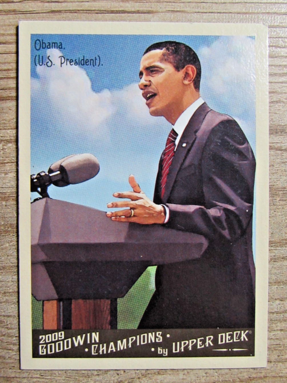 THREE BARACK OBAMA TRADING CARDS 2009 UPPER DECK AND 2009 GOODWIN CHAMPIONS