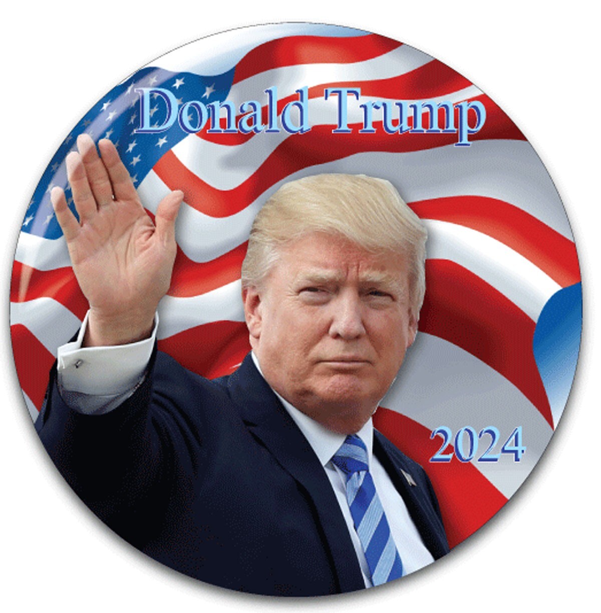 1 DONALD TRUMP CAMPAIGN 2024 3″ PIN BACK BUTTON PRESIDENT OF THE UNITED STATES