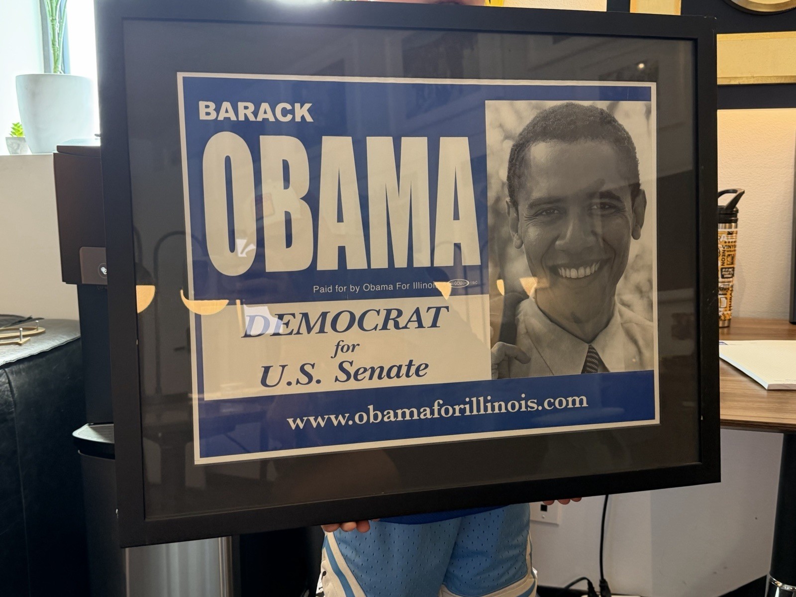 Obama RARE US Senate Poster Sign 18×24 Framed