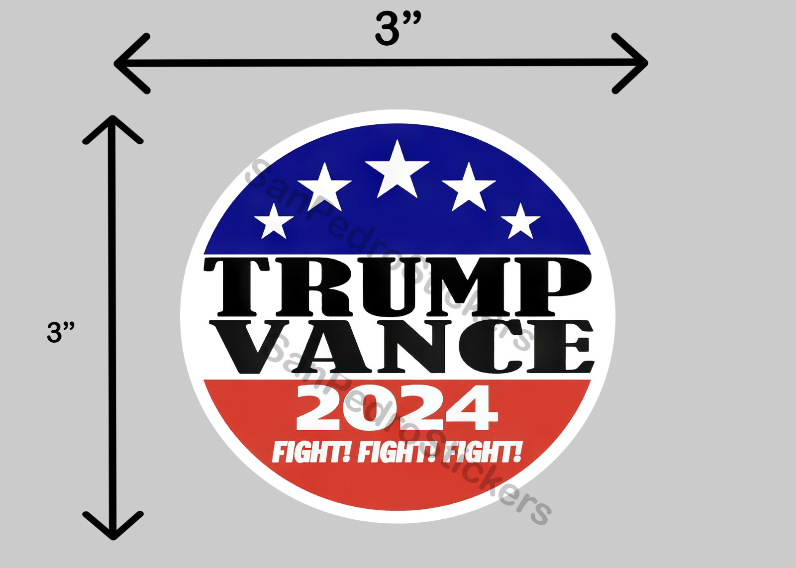 TRUMP / VANCE 2024 SHOW YOUR SUPPORT 3″ x 3″ Glossy Vinyl Sticker