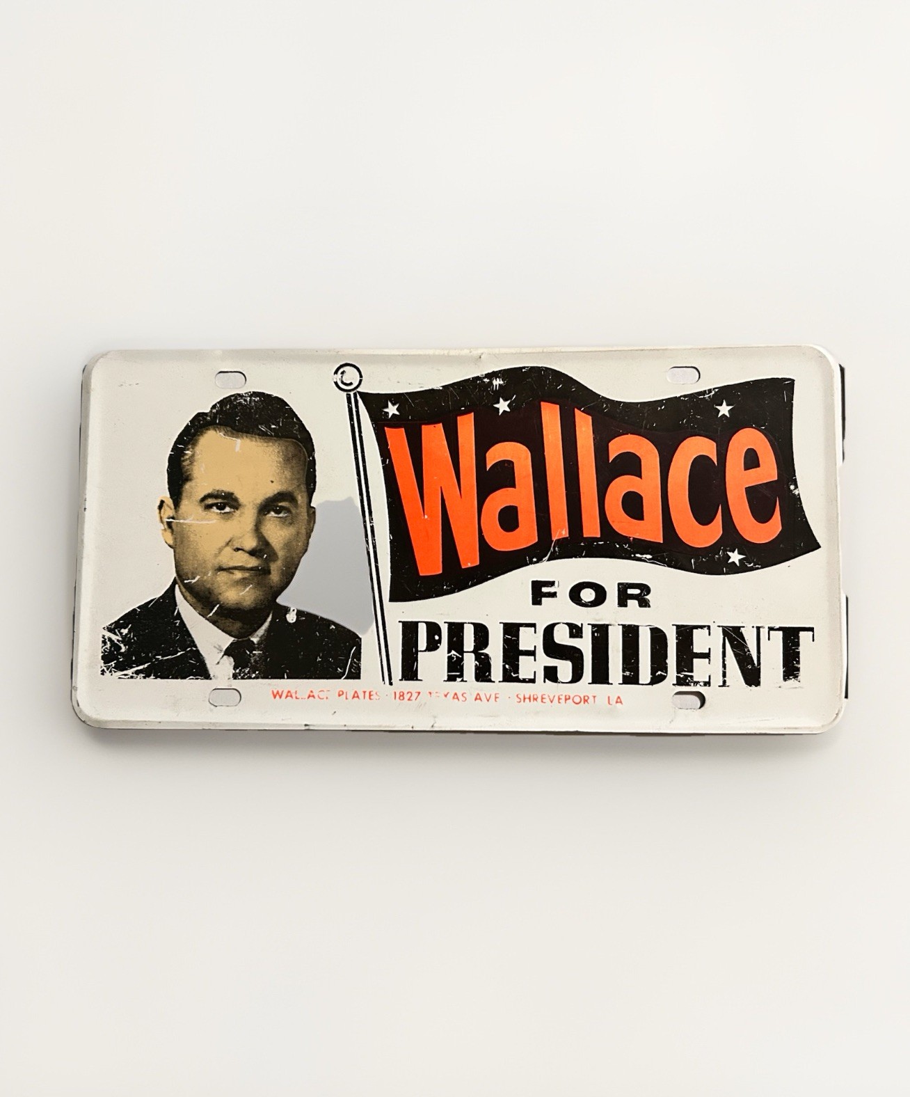 Extremely Rare Vintage 60’s George Wallace For President Metal License Plate