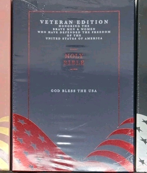 DONALD TRUMP GOD BLESS THE USA BIBLE MILITARY VETERAN EDITION MAGA LEE GREENWOOD