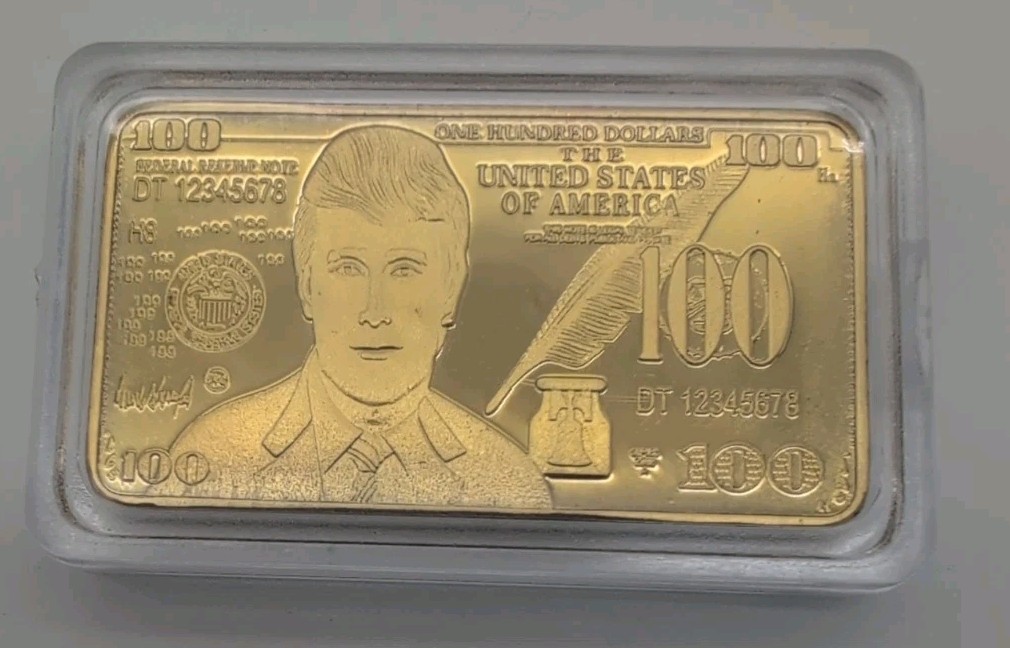 Donald Trump 24K Gold Plated $100 Bar – Collectable Coin/Bar