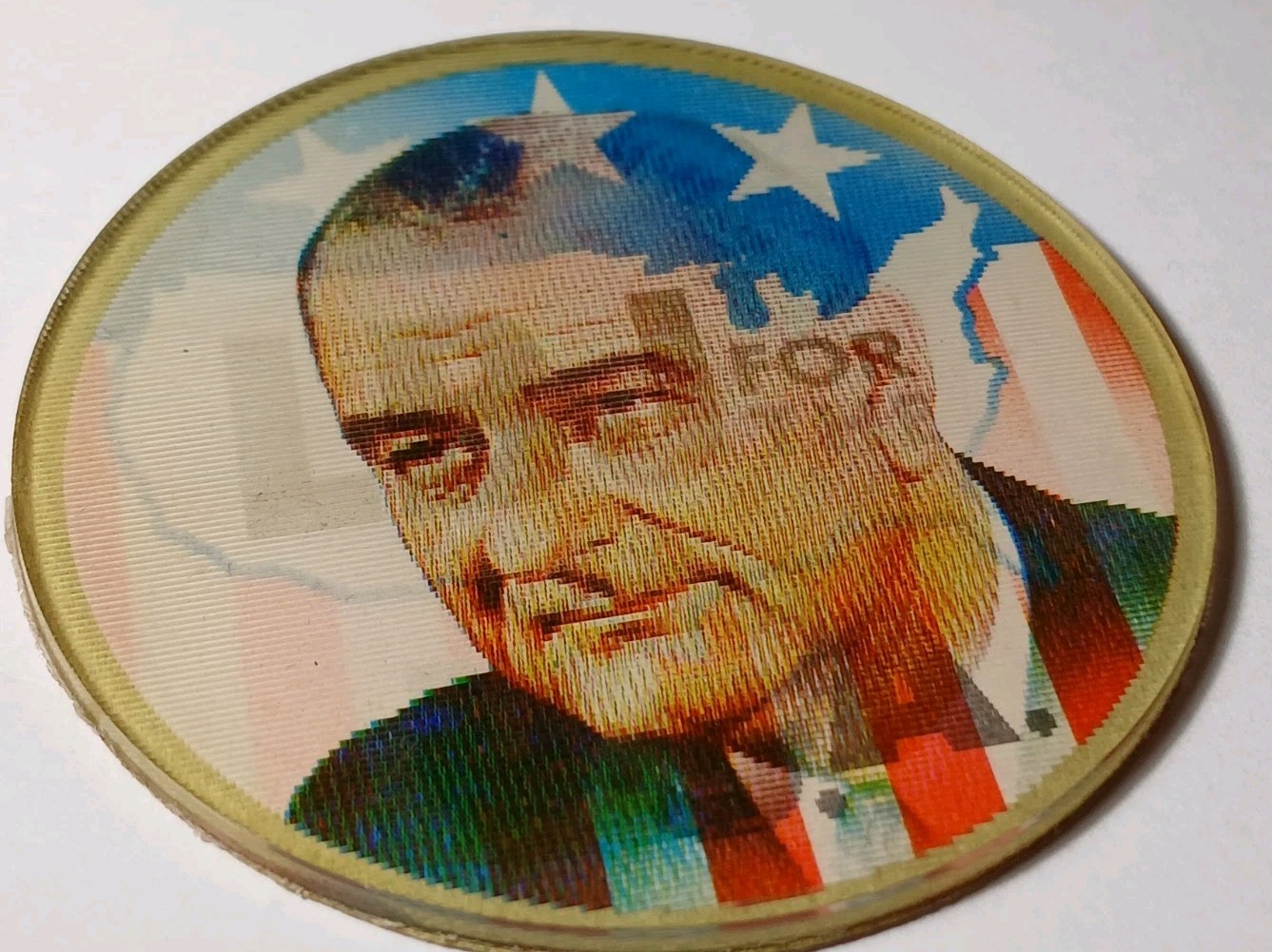 NO BACK 1964 LBJ 2.5″ Flasher Pin Button INSERT 1964 Presidential Campaign Pin