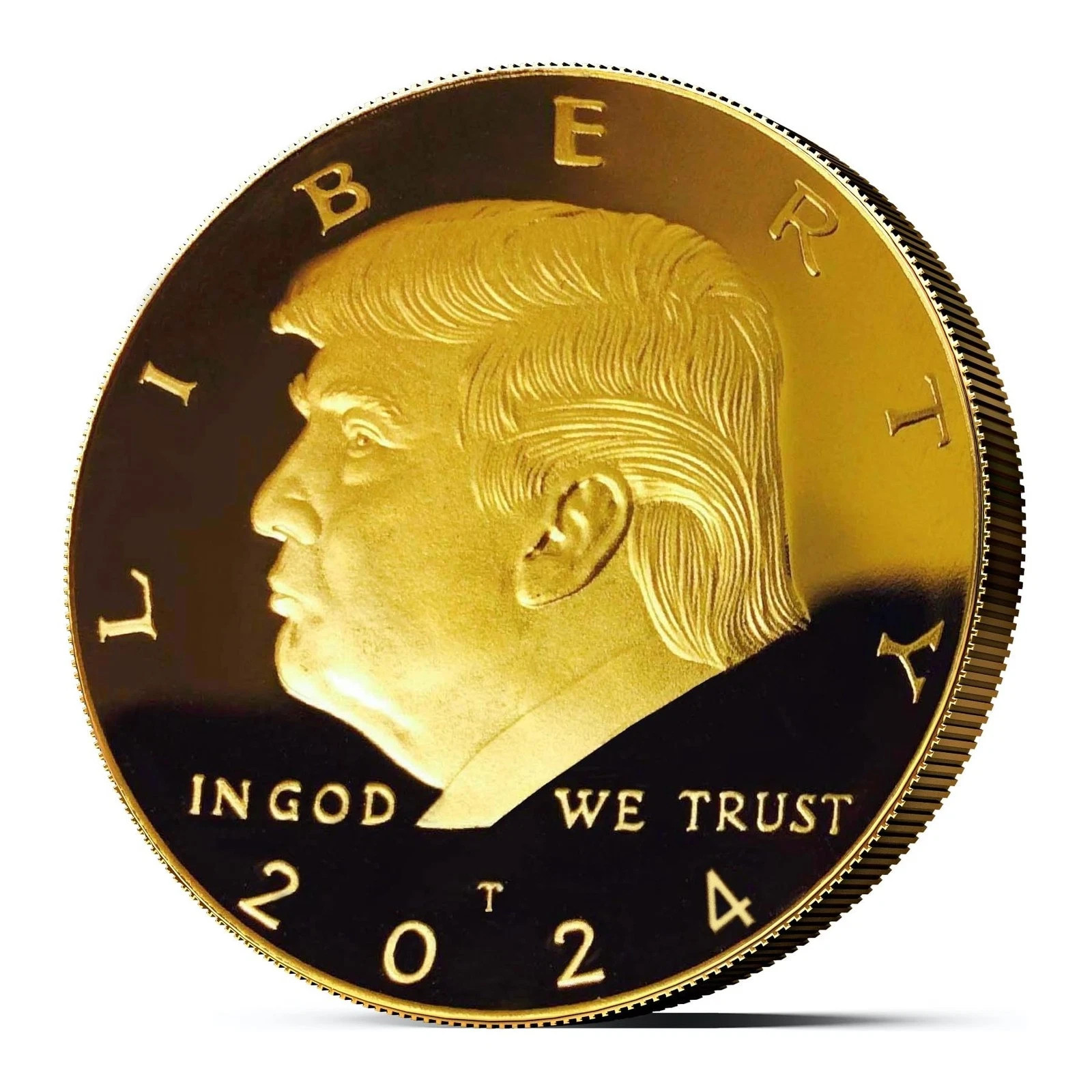 2024 Donald Trump Collectible Gold-Plated Coin with Case, Support Gold
