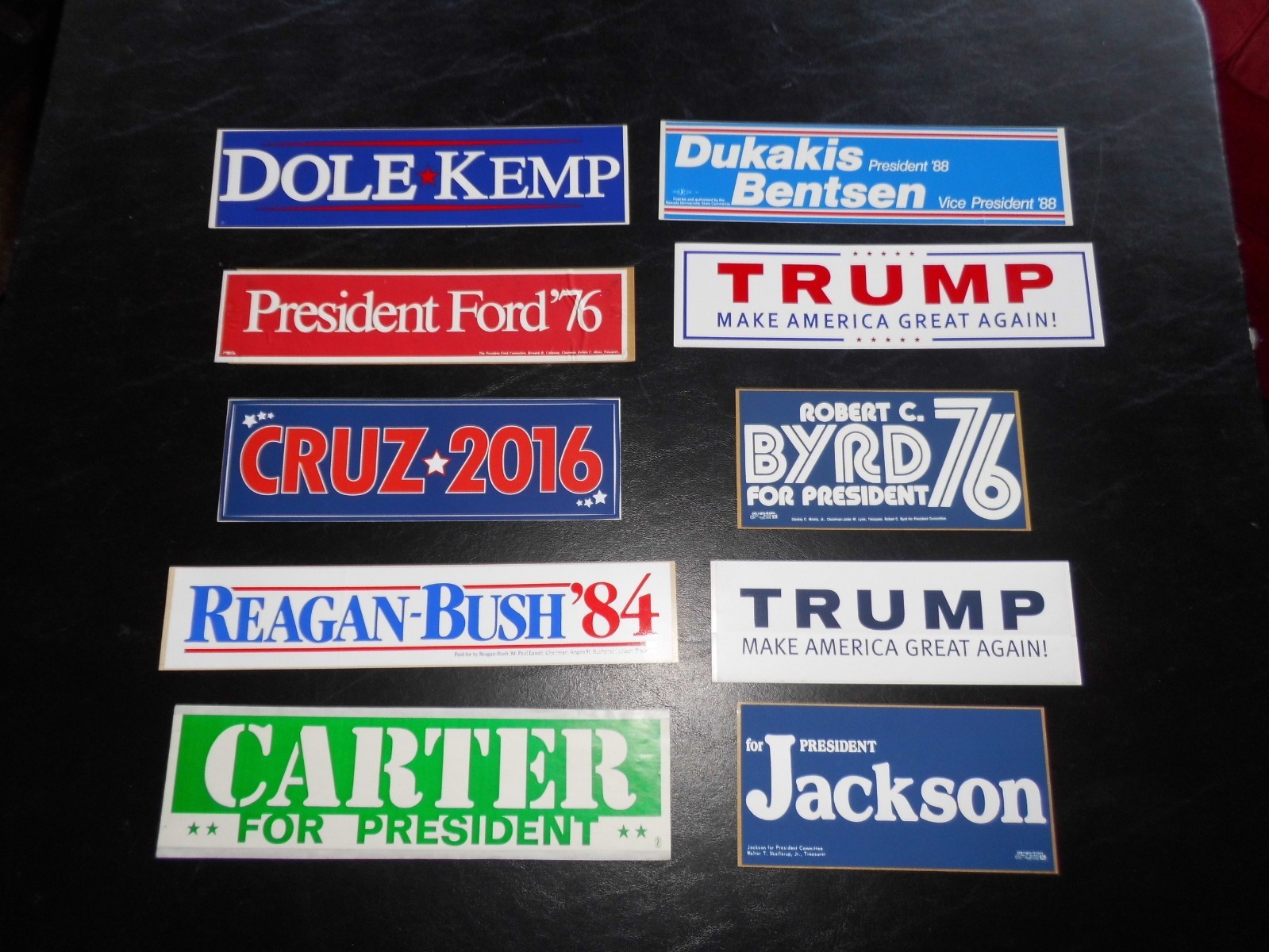 (GRB-10A) Lot Of 10 Patriotic And Presidential Campaign Bumper Stickers