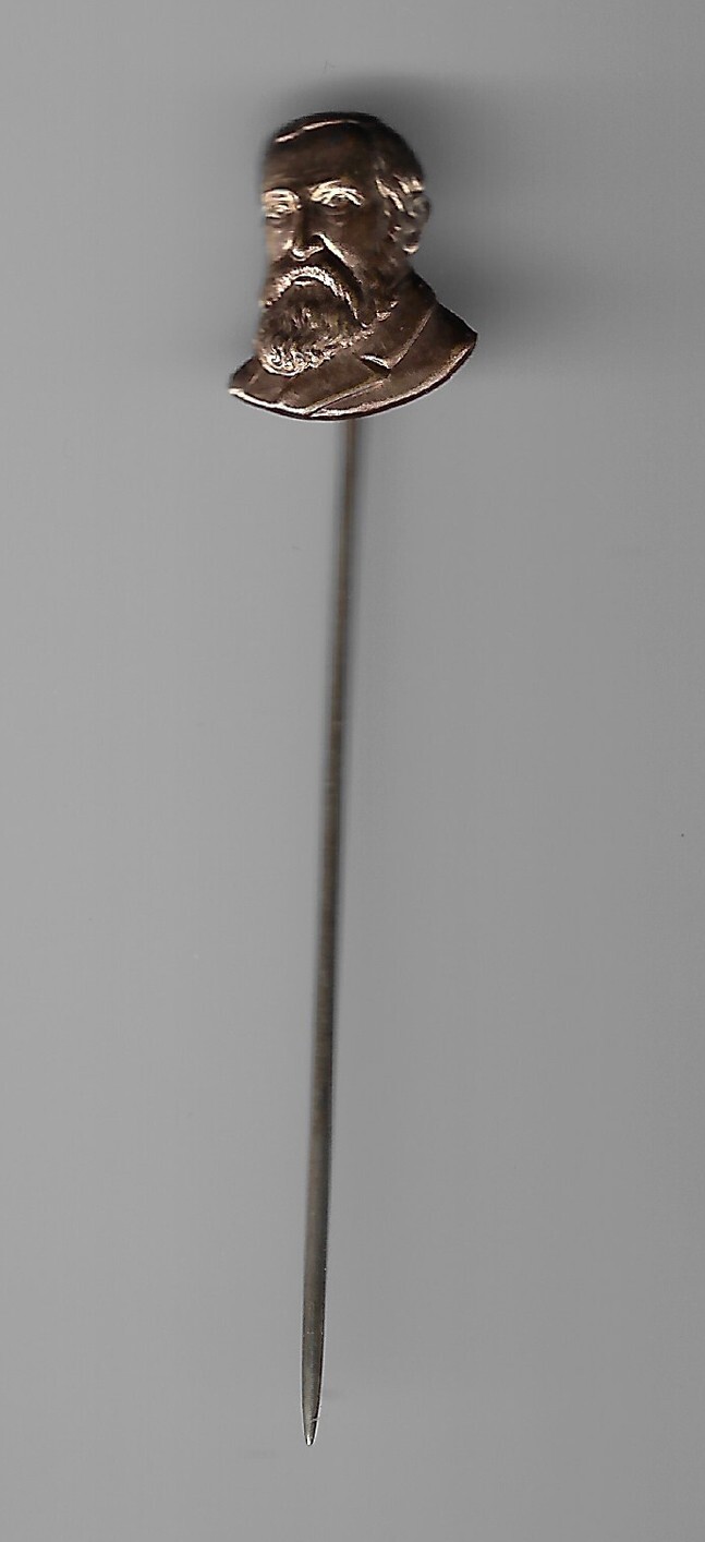 1888 or 1892 Benjamin Harrison Gold Presidential Campaign Silhouette Stickpin