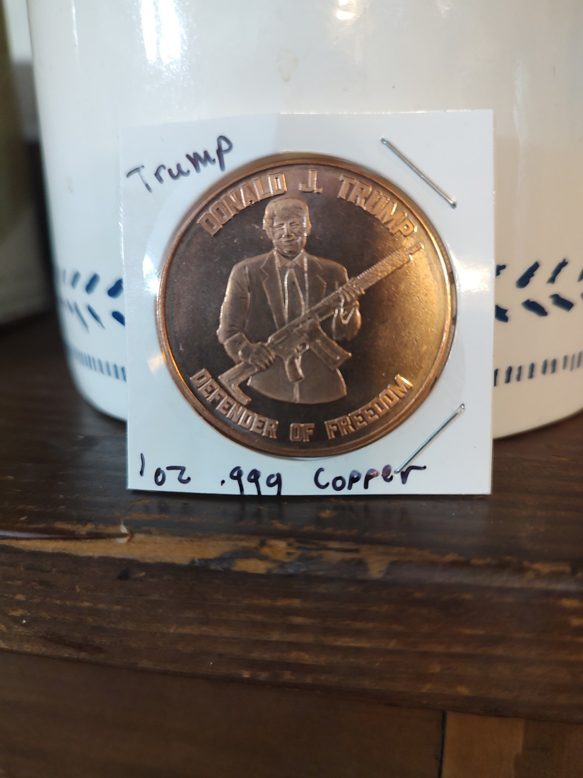 Donald Trump 1oz Copper Coin Defender Of Freedom, Space Force, Flag Fist
