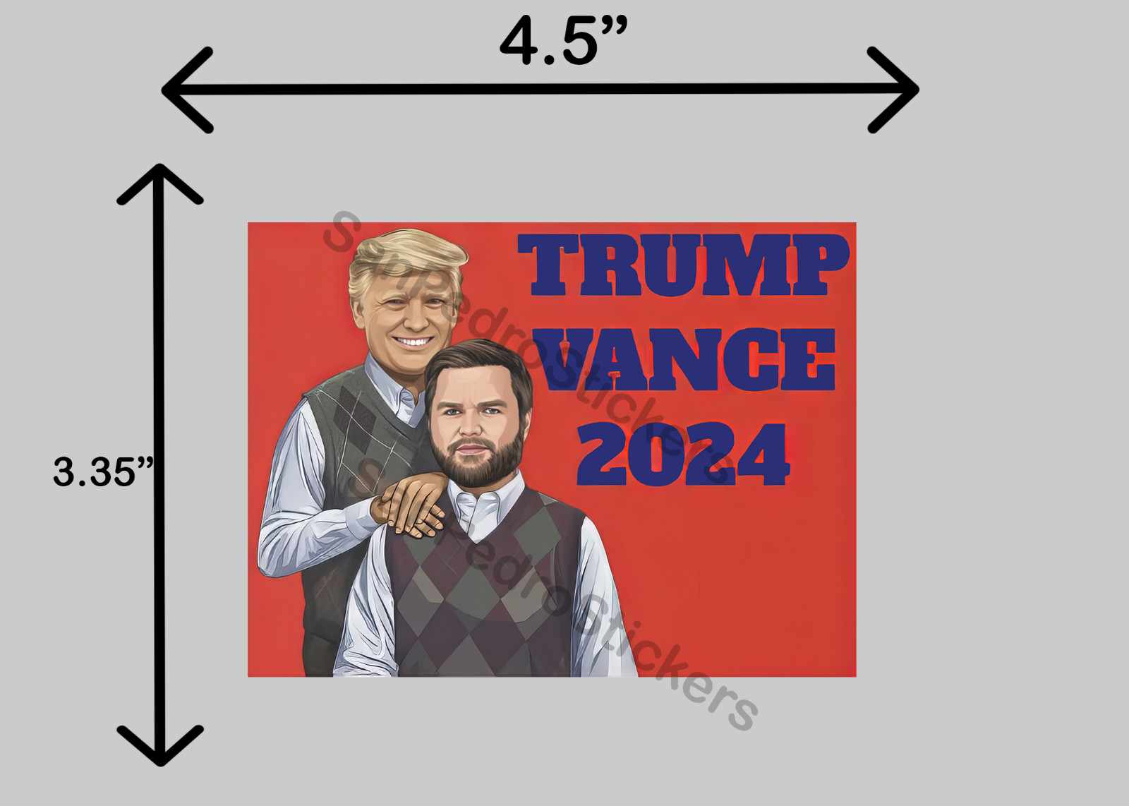 TRUMP / VANCE 2024 Yard Sign Reprint 4.5″ x 3.35″ Glossy Vinyl Sticker