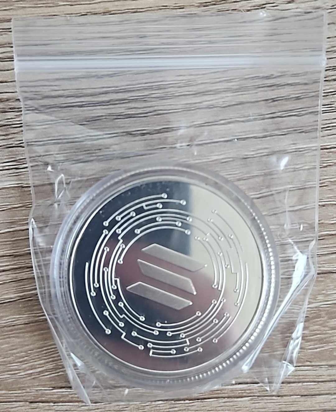 10x Coins SOLANA Iron Plated Collectible Crypto Coin in plastic protective case