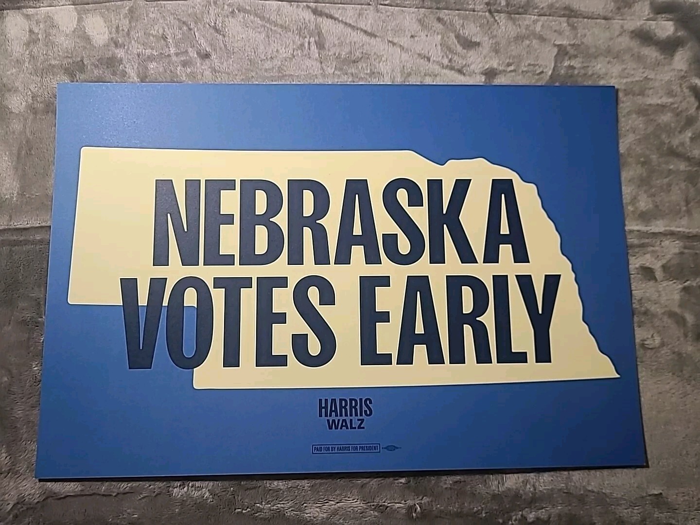 Kamala Harris Official Campaign Placard 18″ X 12″ Tim Walz Rare Nebraska