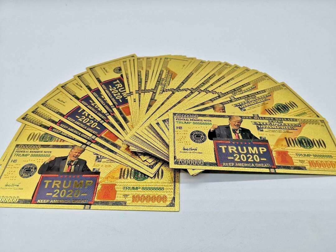 50 PCS President Donald Trump $1 Million Gold-Plated Collectible Money Novelty