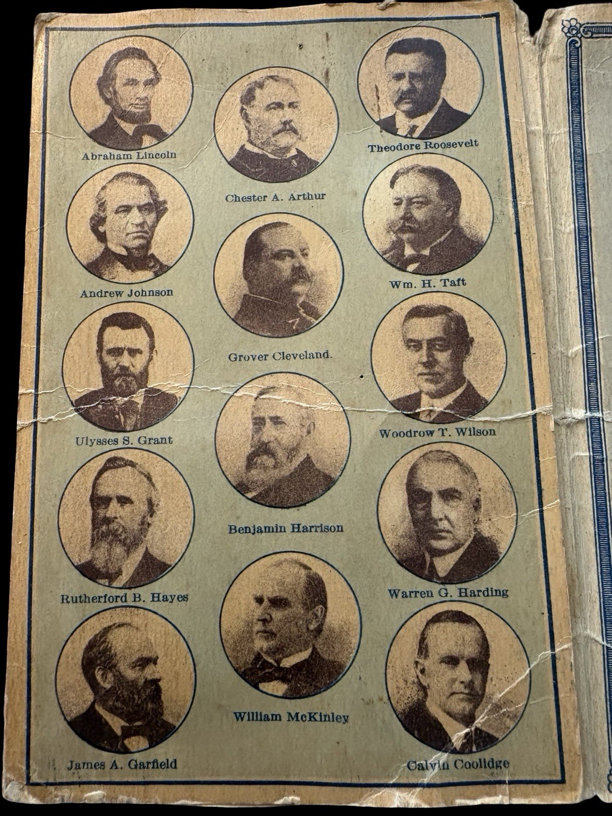 1926 OUR PRESIDENTS HISTORICAL NEEDLE BOOK N SHURE CO CHICAGO, ILLINOIS