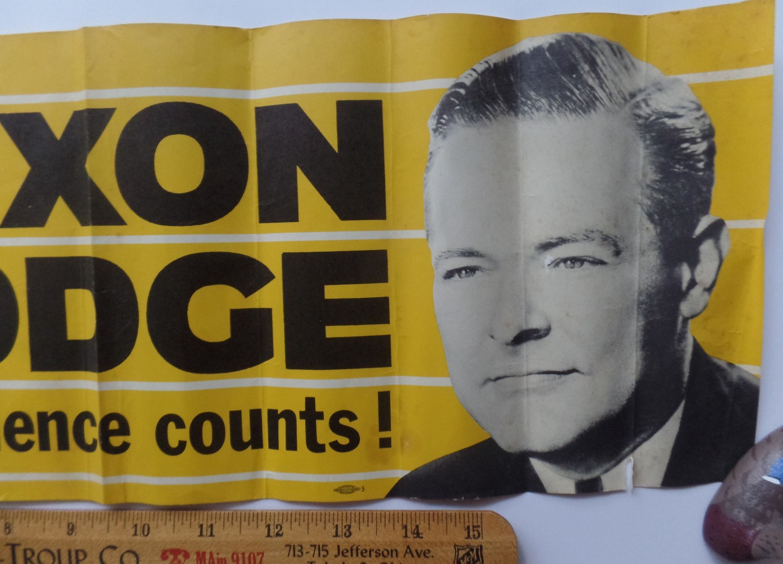1960 Richard Nixon H C Lodge Jugate Presidential Campaign Poster Advertising Bk